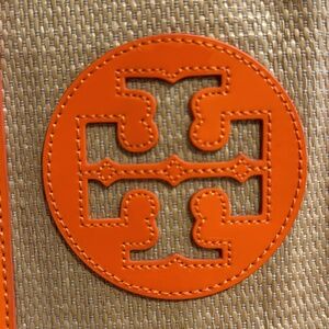 Tory Burch Small Straw Saddle Jane Tote Bag